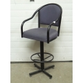 Light Purple / Blue Metal And Fabric Swivel Bar Stool